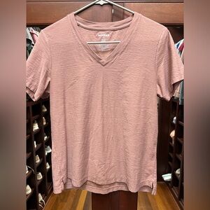 Bombas Small Mauve V-Neck Short Sleeve Tee